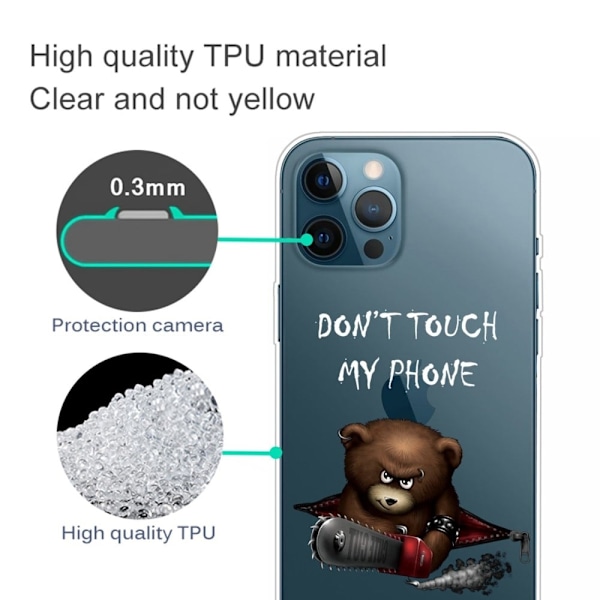 Blødt, fleksibelt telefon cover til iPhone 14 Pro 6,1 tommer, mønstertryk IMD Slim Light Phone Case - Brun Brown