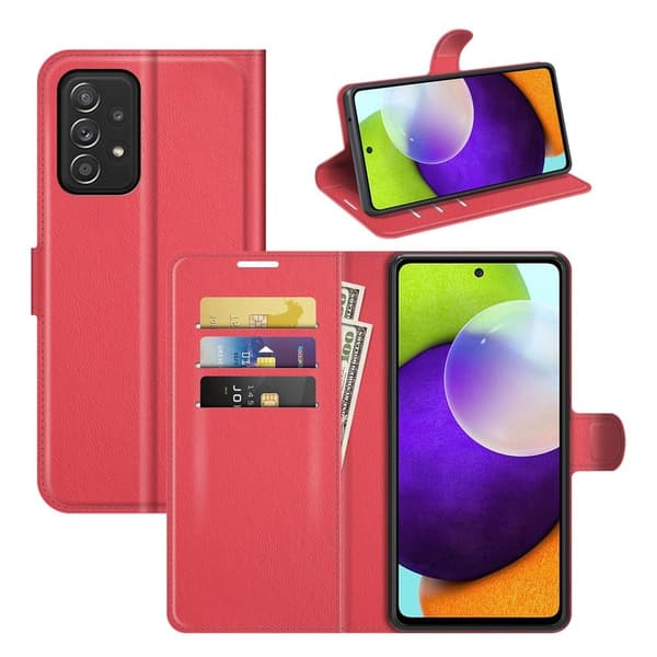 Classic Samsung Galaxy A52s 5G / A52 5g / A52 Flippetui - Rød Red