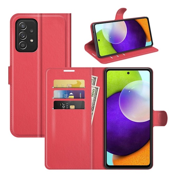 Classic Samsung Galaxy A52s 5G / A52 5g / A52 Läppäkotelo - Punainen Red