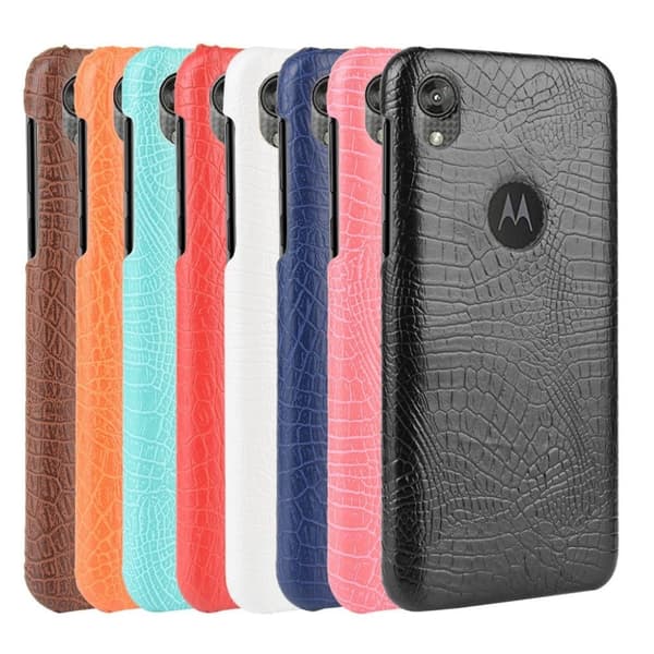 Croco Motorola Moto E6 etui - Brun Brown