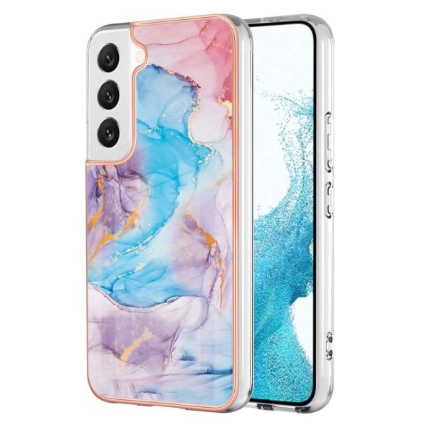 Marmormotiv Samsung Galaxy S23 skal - Mjölkväg Marmor Blå multifärg