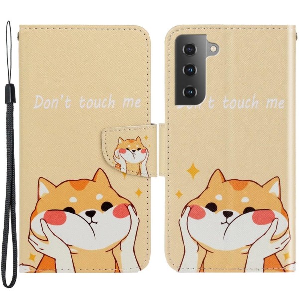 Wonderland Samsung Galaxy S22 Plus flip etui - Shiba-Hund Brown