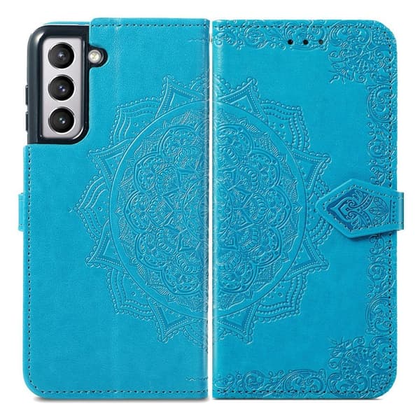 Mandala Samsung Galaxy S21 Plus Flip Etui - Blå Blue
