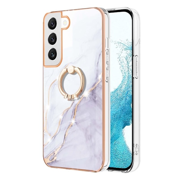 Marmormotiv Samsung Galaxy S22 Plus skal - Vit Marmor Dimma Vit