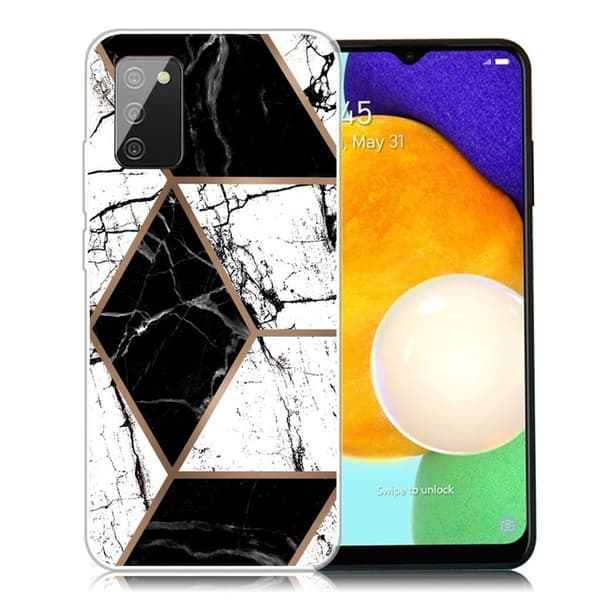 Marmordesign Samsung Galaxy A03s deksel - Svart Og Svart Multicolor
