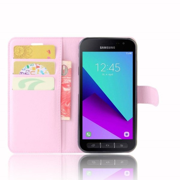 Samsung Xcover 4 Enfärgat skinn fodral - Ljus rosa Rosa