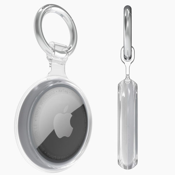 AirTags metalliseos TPU kansi - Harmaa Silver grey