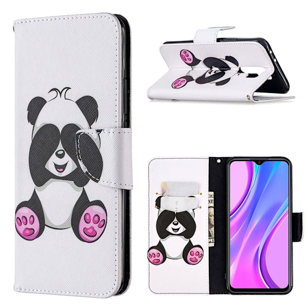 Wonderland Xiaomi Redmi 9 Flip etui - Genert panda White