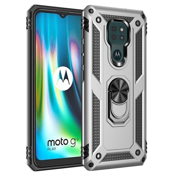 Bofink Combat Motorola Moto G9 Play skal - Silver/Grå Silvergrå