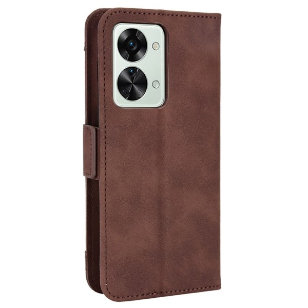 OnePlus Nord 2T moderni nahkainen lompakkokotelo - Ruskea Brown