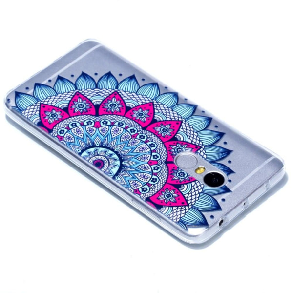 Xiaomi Redmi Note 4 Bøjeligt silikone cover - Halv blomst Multicolor