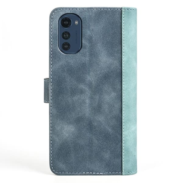 Tofarget lærdeksel for Motorola Moto E32 - Blå Blue