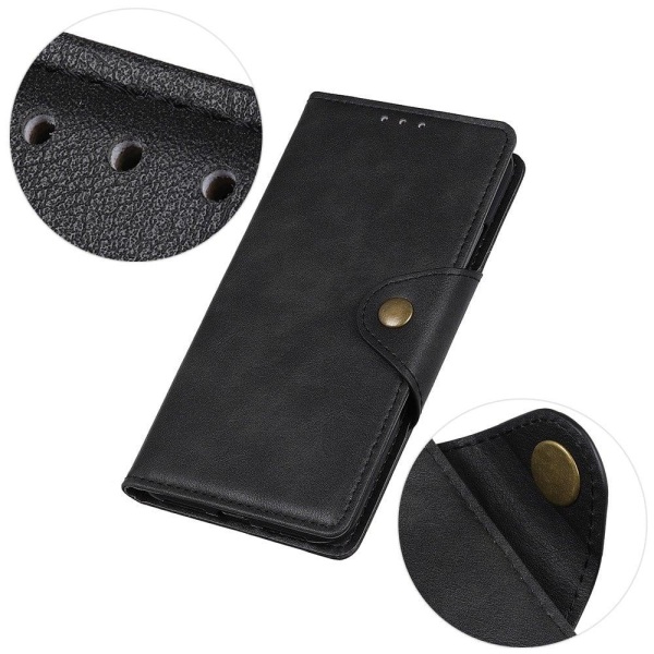 Alpha Nokia C21 Plus læder flip etui - Sort Black