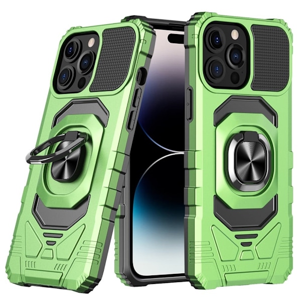 Bulksourcing Back Shell iPhone 14 Pro Max, Kickstand Design Bumpresistent og Flexible Hybrid Phone Case Air Cushions Cover - Grøn Green