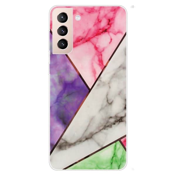 Marmormotiv Samsung Galaxy S22 Plus skal - Lila / Rosa / Vit / Grön multifärg