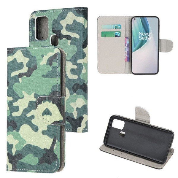 wonderland OnePlus Nord N10 5G flip etui - camouflage Green