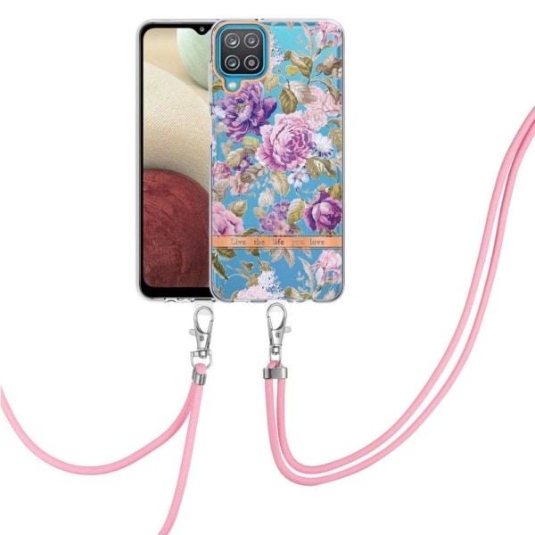 Slim and durable softcover with lanyard for Samsung Galaxy A12 5 Lila