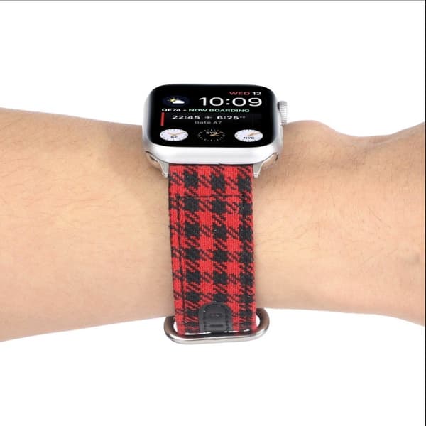 Apple Watch Series 6 / 5 44mm lattice pattern watch band - Red / Black Röd