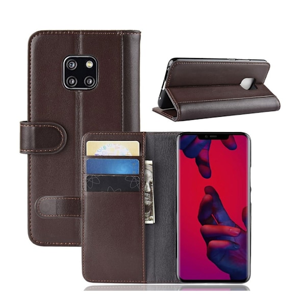 Huawei Mate 20 Pro fodral i delat läder - Brun Brun