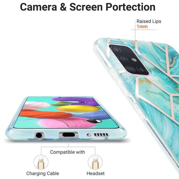 marmor Samsung Galaxy A51 etui - grøn Green