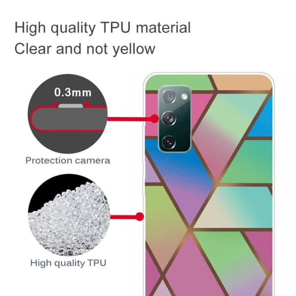 Marmormotiv Samsung Galaxy S20 FE 5G / Samsung Galaxy S20 FE skal - Rosa/Grön Och Blå Gradienter multifärg