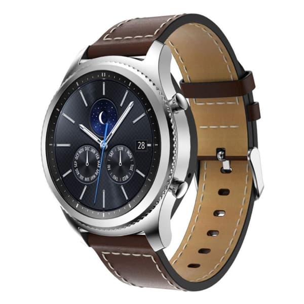 Samsung Gear S3 Frontier klockarmband i äkta läder - Kaffe Brun