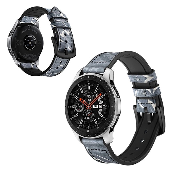 Samsung Galaxy Watch (46mm) læder Læder Urrem - Grå Silver grey