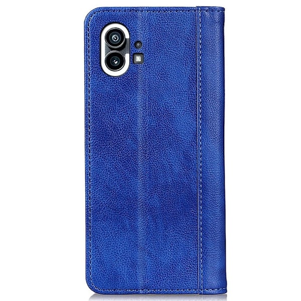 Äkta läder Nothing Phone (1) fodral med magnetisk stängning Blå