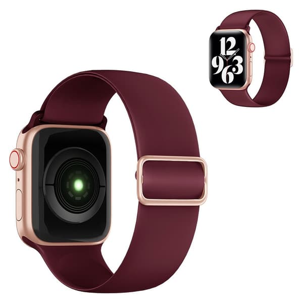 Apple Watch 44mm elastisk silikone-urrem - Rødvin Red