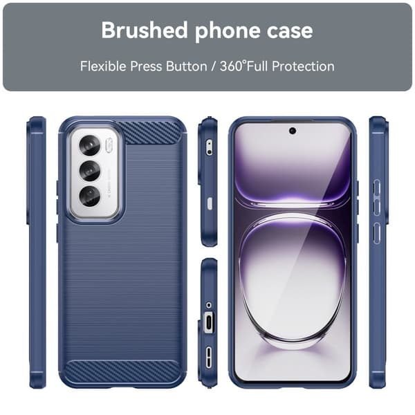 Carbon Flex Oppo Reno12 Pro deksel - Blå Blue