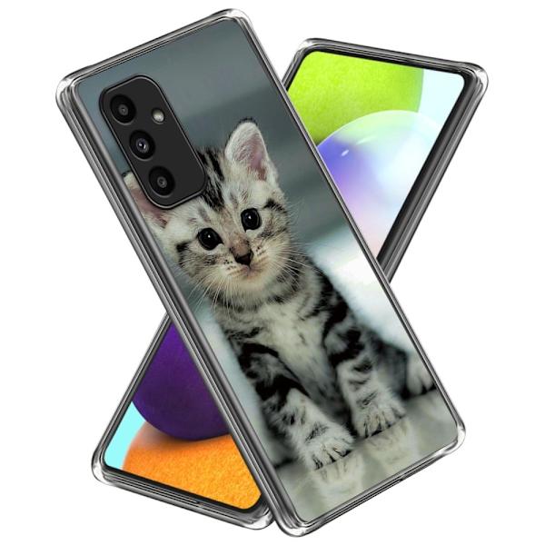Deco Samsung Galaxy A15 deksel - Søt Katt Silver grey
