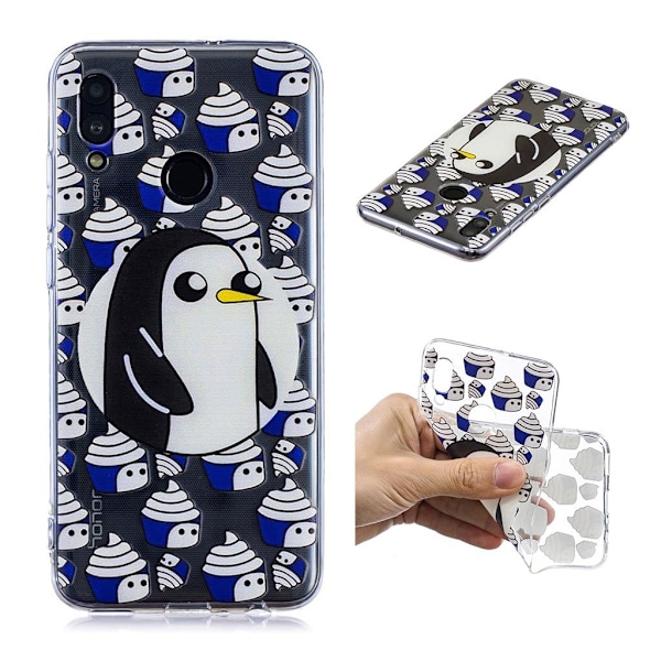 Huawei P Smart 2019 mønstret etui - Pengvin og Kage Multicolor