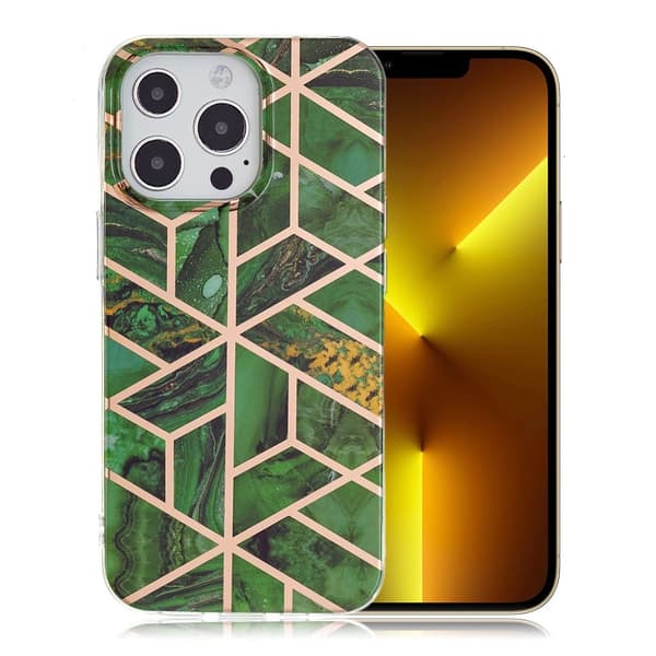 Marble iPhone 13 Pro Max Suojakotelo - Green Rhombus Green