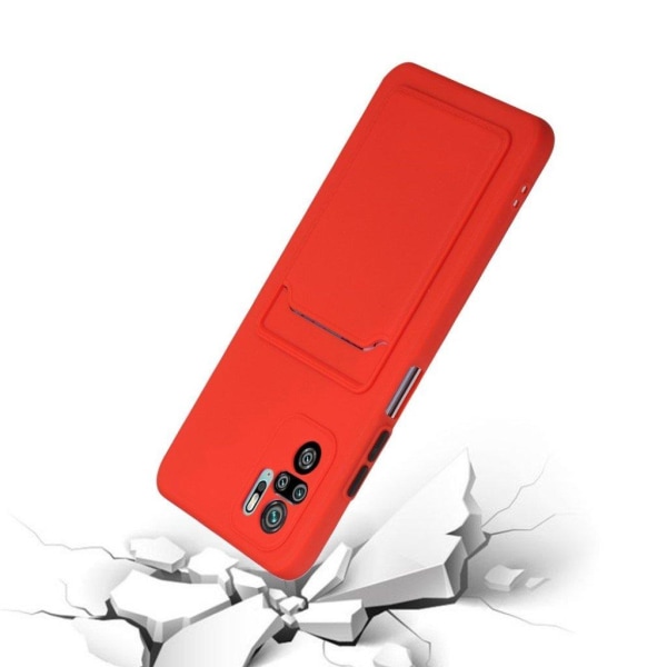 Card Holder Cover til Xiaomi Redmi Note 10 / Note 10s - Rød Red