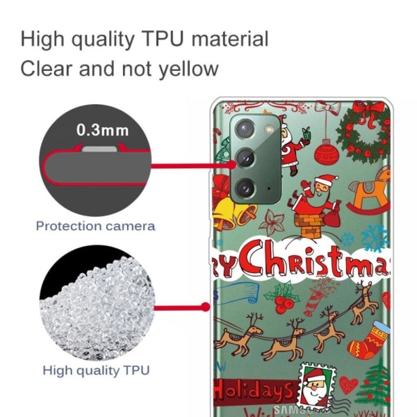 Juletaske til Samsung Galaxy Note 20 - Juleklistermærker Multicolor