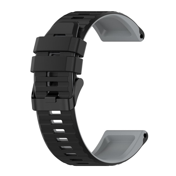 22 mm dubbelfärgat silikonarmband för Garmin-klocka - Svart / Grå Svart