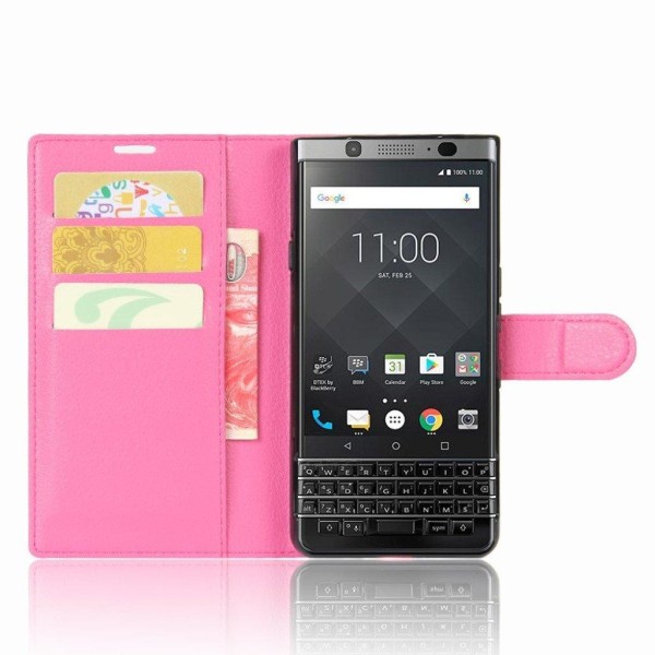 Classic BlackBerry Keyone flip kotelot - Ruusu Pink