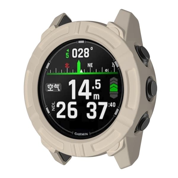 Garmin Descent G2 Anti Scratch Suojakotelo Rugged Armor Flexible Shell Watch Cover - Starlight White