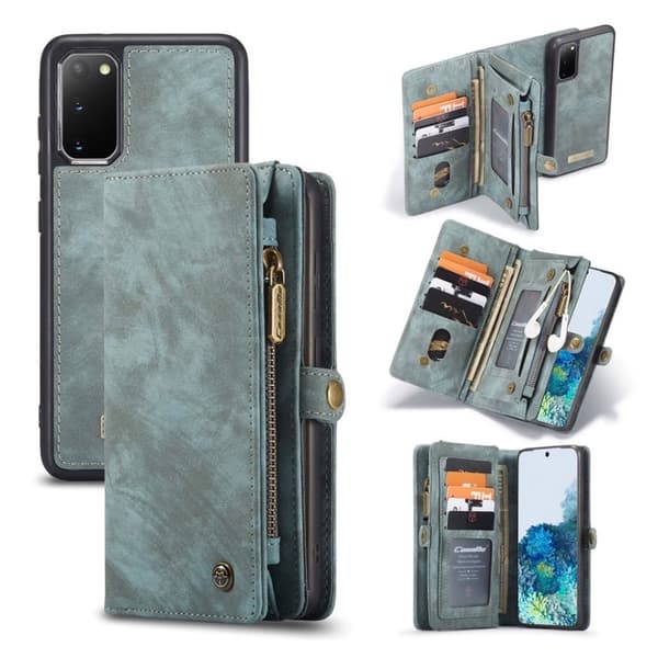 CaseMe Samsung Galaxy S20 Zipper Wallet Etui - Blå Blue
