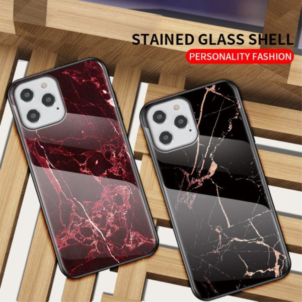 Marble design iPhone 12 Pro / iPhone 12 cover - Sort / Guld Black