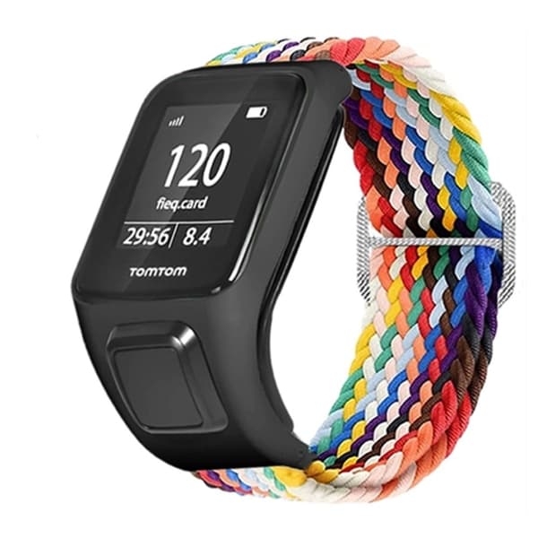 TomTom-kellon joustava kudottu ranneke - Sateenkaari Multicolor