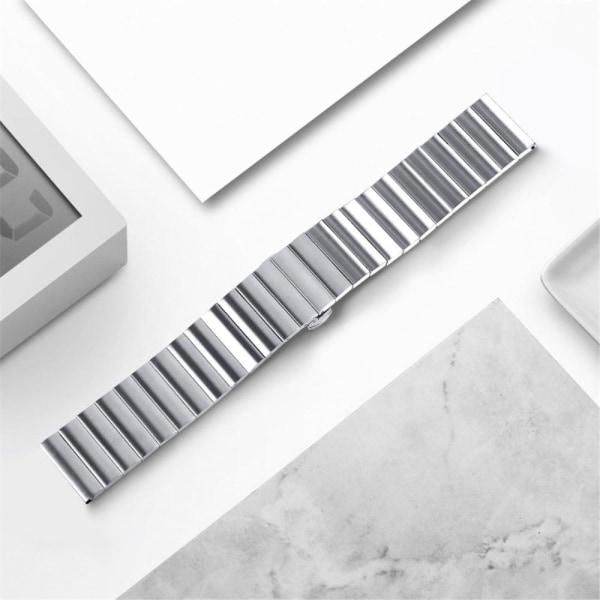 Fitbit Sense / Versa 3 stainless steel buckle design watch strap Silvergrå
