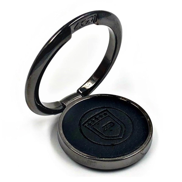 Universal shield pattern leather phone ring stand - Black Black