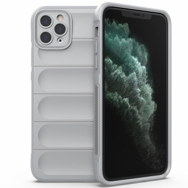 Mjukt greppformat iPhone 11 Pro Max skal - Ljusgrå Silvergrå