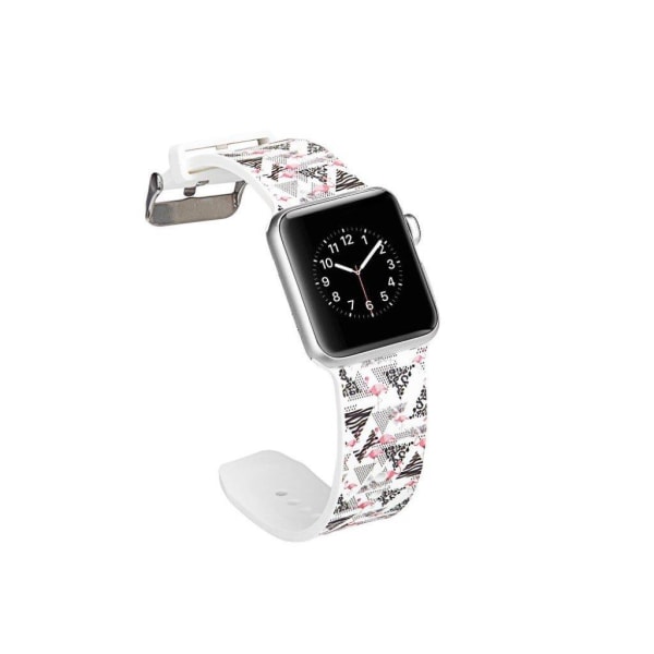 Apple Watch Series 5 44mm camouflage silikone Urrem - Sort og Pi Multicolor