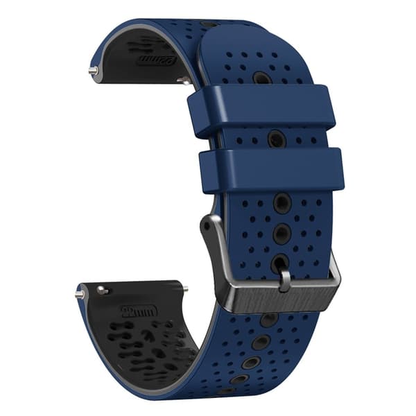 22mm Universal kaksivärinen silikoni ranneke - Keskiyön Sininen / Musta Blue