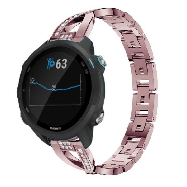 20mm Garmin Forerunner 245 X-Formet Rhinsten Urrem - Rose Pink