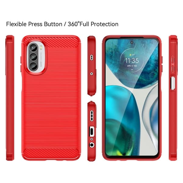 Carbon Flex Motorola Moto G52 cover - Rød Red