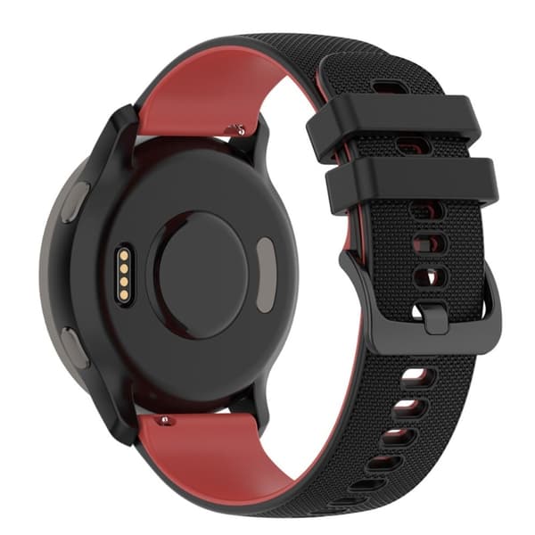 22 mm silikone-urrem til Garmin-ur - Sort / Rød Red