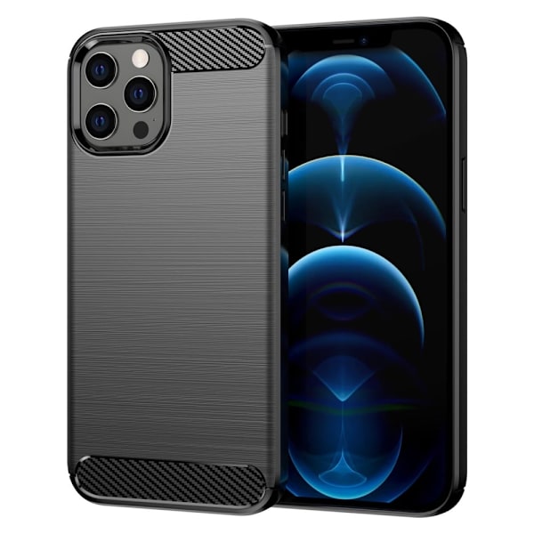 Carbon Flex Etui iPhone 12 Pro Max - Svart Black